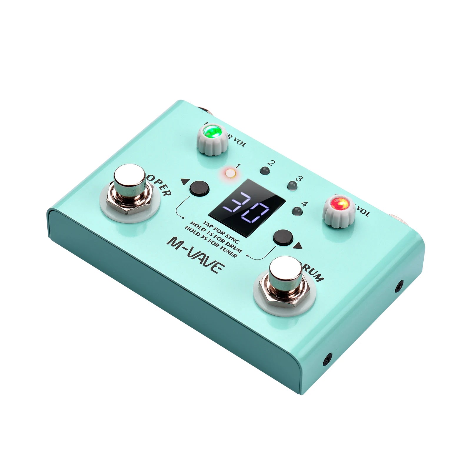 M-VAVE LOST TEMPO Effect Pedal Drum & Looper Effector Mini 2-in-1 Looper & Drum Machine Double Footswitch Looper Pedal Looper Gu