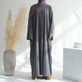Loriya New Autumn Winter Women Closed Abaya Plain Plus Size Modest Muslim Abaya Islamic Clothing Abaya Women Muslim Dress