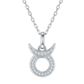 Hot Sale 12 Zodiac Collection Moissanite Pendant Necklaces Factory Price 925 Sterling Silver Taurus Zodiac Necklace