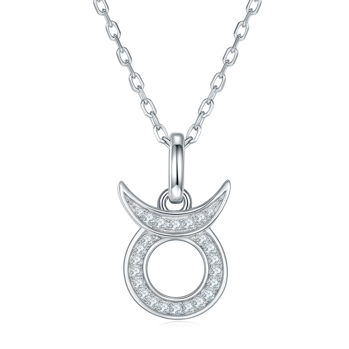 Hot Sale 12 Zodiac Collection Moissanite Pendant Necklaces Factory Price 925 Sterling Silver Taurus Zodiac Necklace