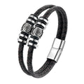 Fashion Designer Men's Genuine Leather Bracelets Stainless Steel Clasp Customized Logo Jewelry Bracelet for Men