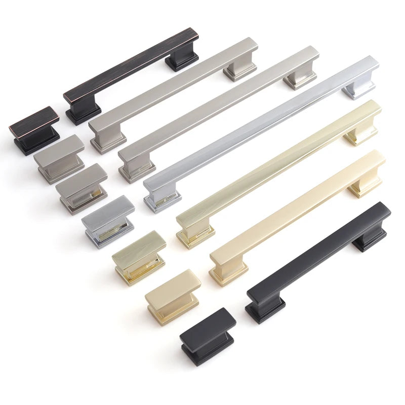 Black zinc Decorative Door Handles & Knobs Bedroom Furniture Dresser Cabinet Drawer Pull Handle Villas Kitchen Use
