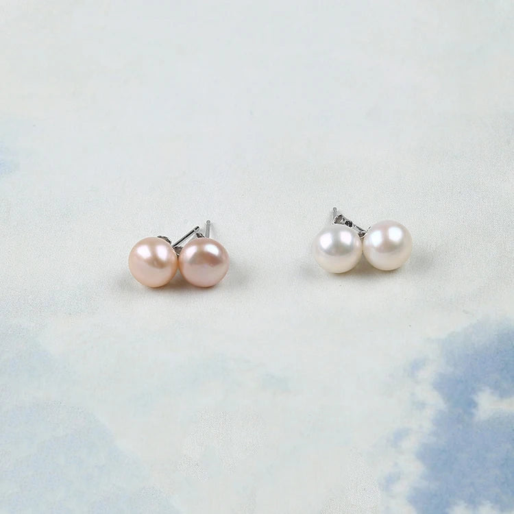 Zhuji Pearl Market 2022 Fashion 7-8mm Button Pearl Earring for Women Earrings