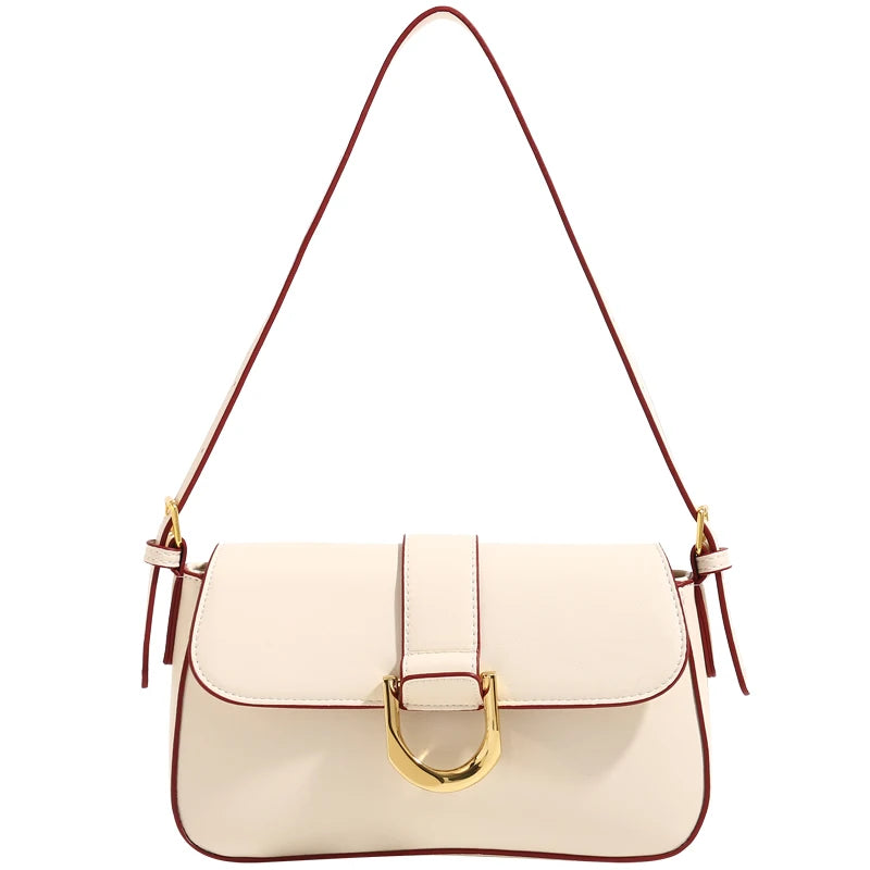 New Lady Fashion Geometric Pattern Chains Single Strap Waterproof PU Leather Shoulder Bag for All Seasons