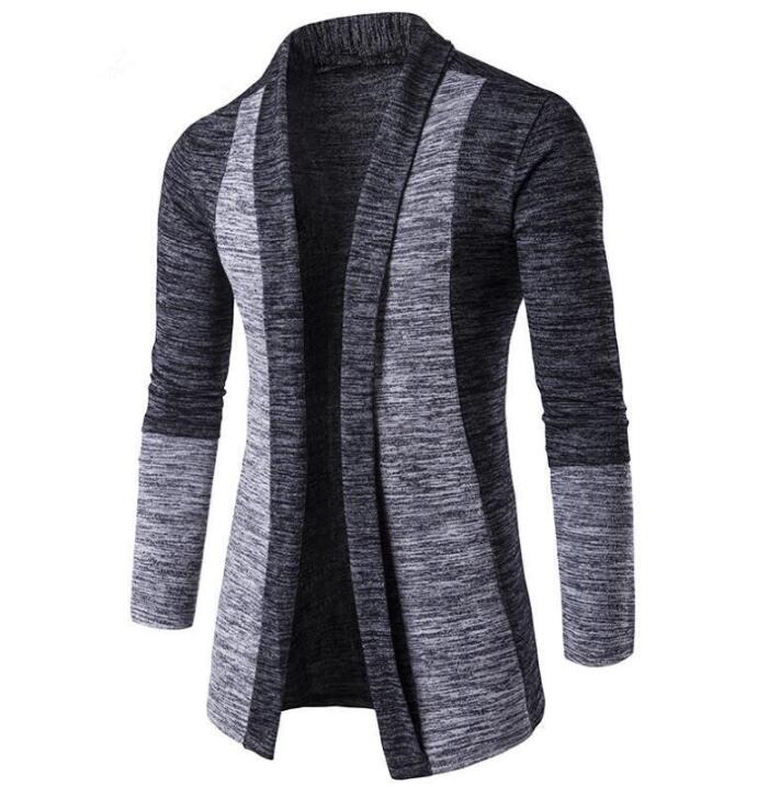 Wholesale Men's Sweater Jacket Autumn Winter Patchwork Cardigan Outwear Male Knitted Casual Coat
