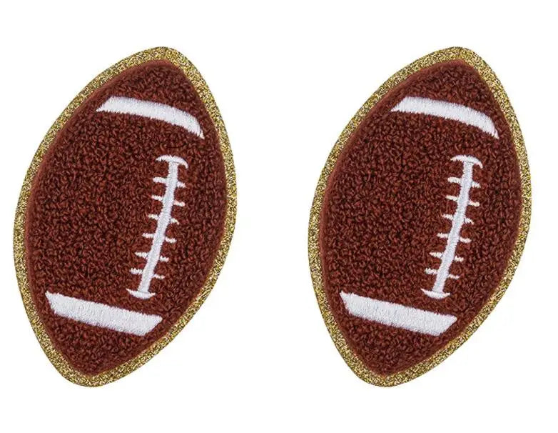 Iron on Chenille Football Rugby Football Patches Chenille Letters Patch