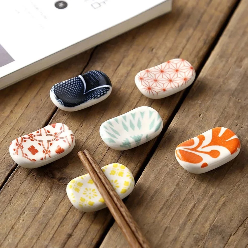 Hot Sale Japanese Style Ceramic Chopstick Rest Miniatures Spoon Fork Chopstick Holder Chopstick Holders