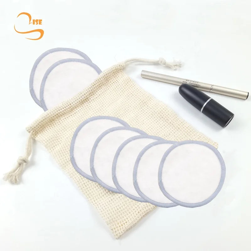 Zero Waste 3.15" Soft Rounds Reusable Bamboo Cotton Velvet Face Cleansing Pads All Skin Bamboo Makeup Remover Pads 16