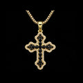 Hip Hop Religious Jewelry 925 Sterling Silver Black CZ Cross Pendant Charm for Men