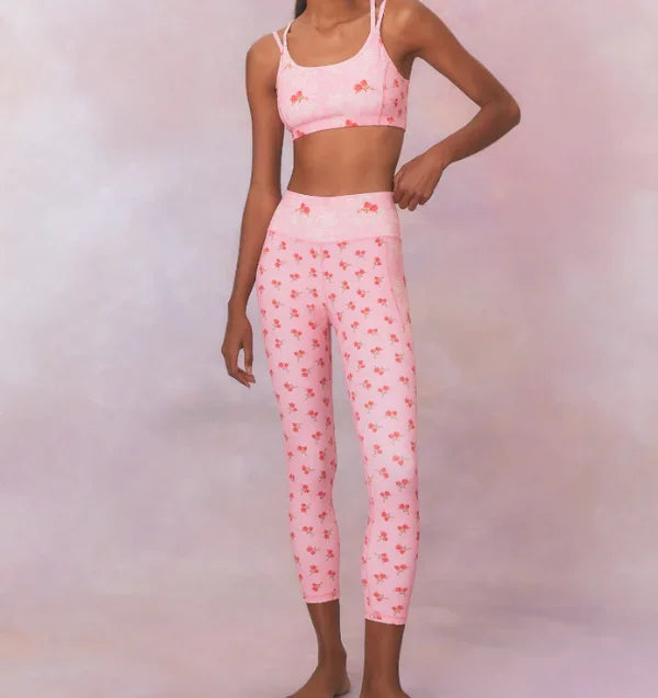 Women Seamless Yoga Suit Workout Sets Tank 2 Piece Top and High-Waisted Active Mix Print Legging