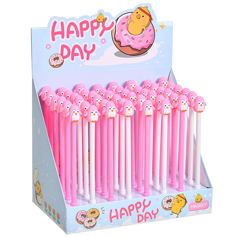 Promotional Kids Gift School Stationery Pink Penguin Cartoon Cute Gel Pen Kawaii