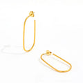 Fenny Waterproof 18K Gold-plated Permanent Simple Pin Linellae Geometric Hoop Earring Wholesale Stainless Steel Ladies Jewelry