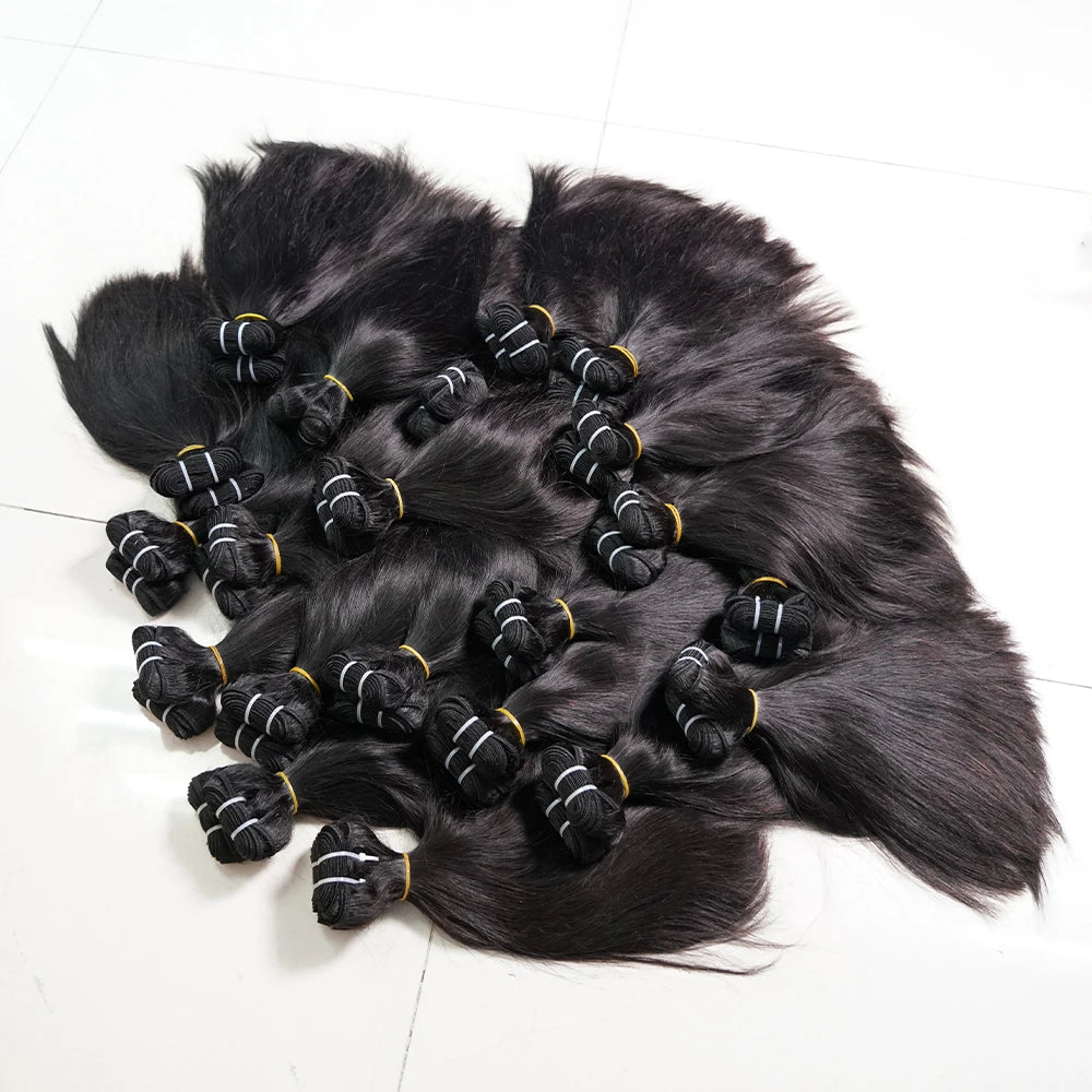 WXJLONGHAIR Wholesale Raw Virgin Human Hair Vendors Unprocessed Hair Bundles in Bulk Virgin Cuticle Aligned Hair