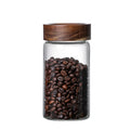 Small Middle Large Stackable Organization Canister Glass Jar Food Storage Container with Screw Wood Lid