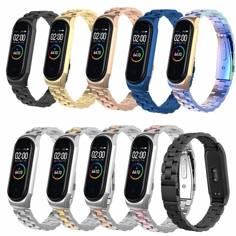 Chengdaxin 18mm Stainless Steel Wristband Strap Gold Xiaomi Mi 3 4 Watch Accessory Pink Replace Bracelet Xiaomi Mi 3 4 Watch