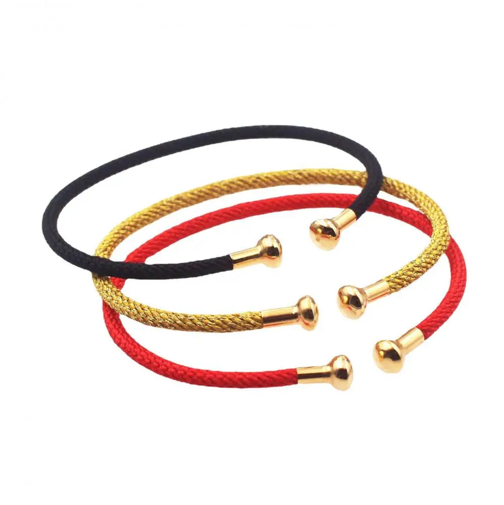 Fashion Jewelry Titanium Steel Cuff Bangle Polyester Cord for Woman 16-17cm Stainless Steel Bangle 848966