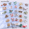 2025 Hot Selling Nail Art Decoration Accessories 6 Grids Alloy Christmas Elk Holiday Alloy Nail Art Rhinestone