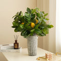 E020 Artificial Silk Lemon Branch Plant with Real Touch Leaves for Thanksgiving & Christmas Tree Decoration 33-65cm