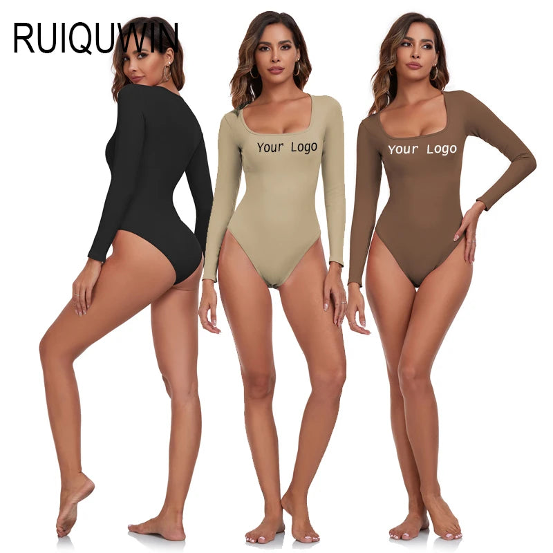 RUIQUWIN Hot Selling New Women Seamless Slim-fit Yoga Long Sleeve Dance Bodysuit Workout Sport Breathable Jumpsuits