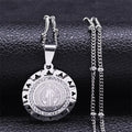 Top Hip Hop Saint Benedict Medallion Pendant Necklace Men Stainless Steel Chain Choker Necklaces Jewelry San Benito Collares