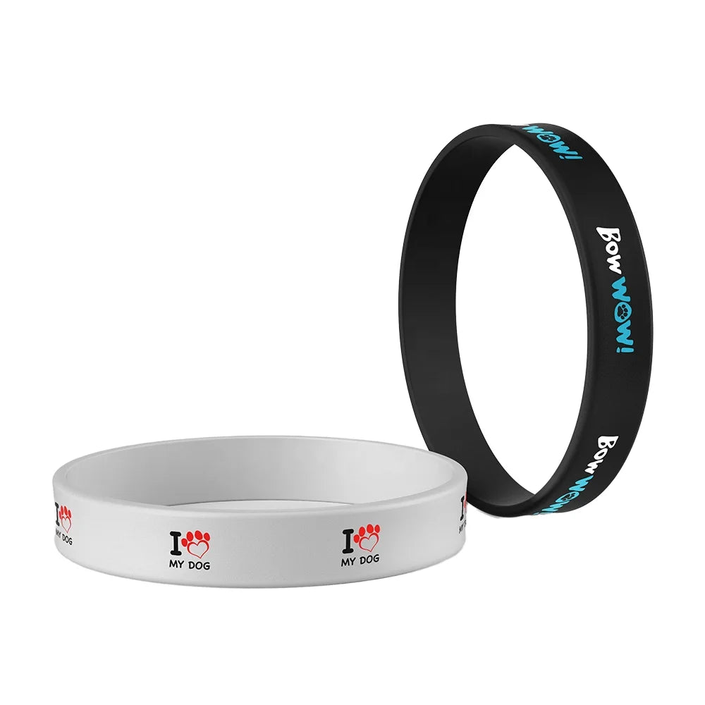 Printed Silicone Wristband Rubber Bracelet Customized Logo OEM Bulk Order Pet Lover Gift Daily Wear