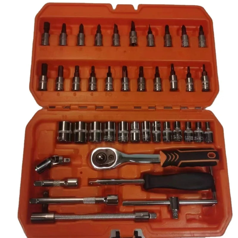 Hot Sell 1/4 46 Pcs Combination Tool Box Ratchet Wrench Socket Set Motorbike Car Repair Tools Car Repair Tools