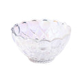 Unique Embossed Glass Food Bowls Vegetable & Fruit Salad Bowls Transparent Glass Dessert Ice Cream Bowls