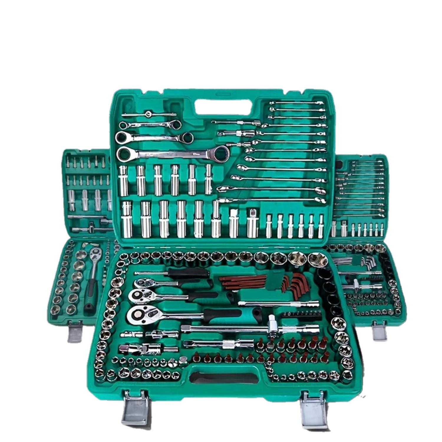 82/151pcs Quick Release Ratchet Wrench Extension Bars Adapters Combination Metric Socket Set Hand-Power Hard Case 1 Set