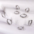 HOVANCI Punk Cool Mens Stainless Steel Rock Biker Round Earring Set Huggie Hoop Earrings for Men