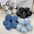 Large Padded Flower Hair Accessory Jeans Jeans  Giant Fabric Scrunchie