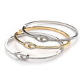 High Quality Sample Designer 18K Gold Plated Stainless Steel Micro Zircon Eye Open Charm Bracelet Unisex Women