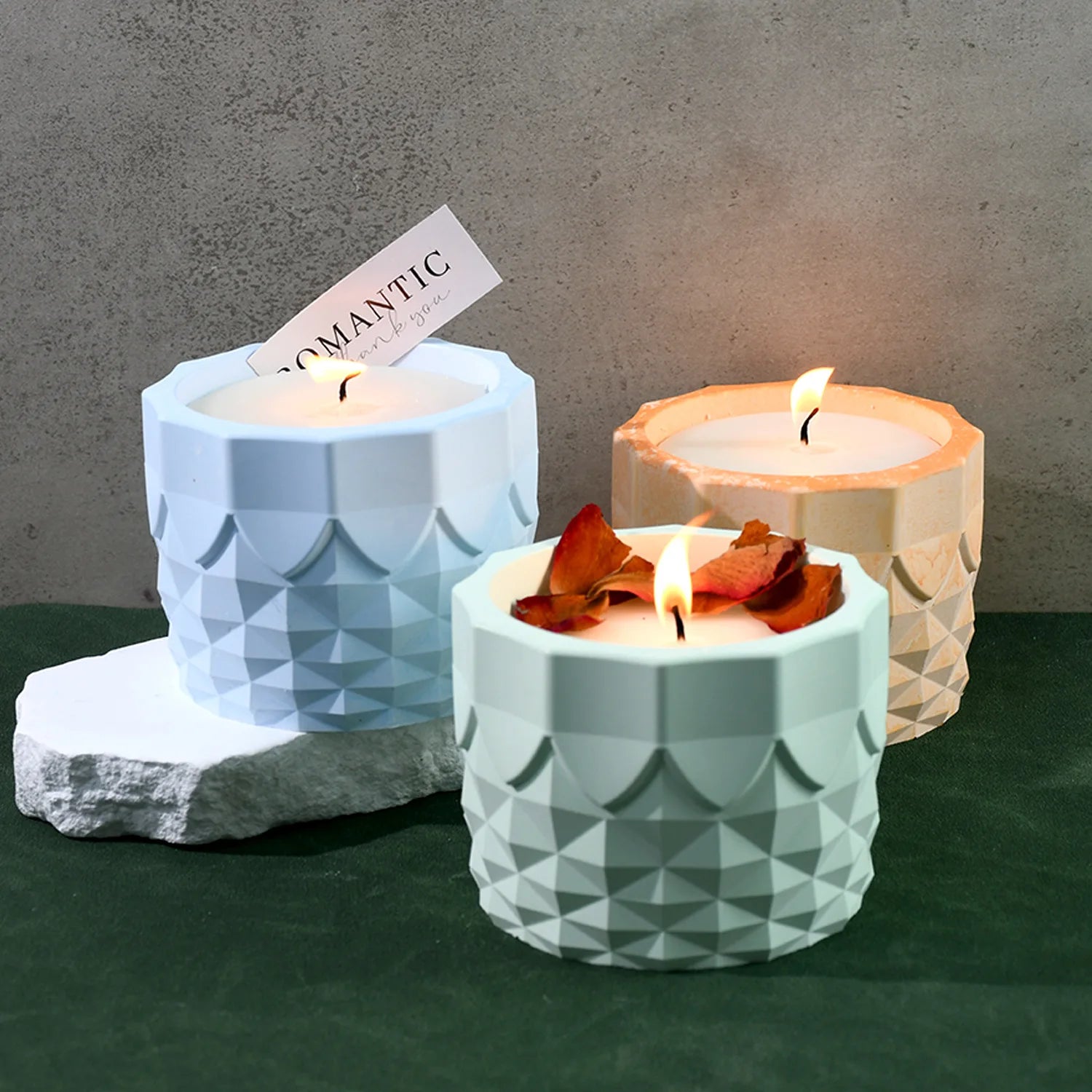 Diy Glue Mold Lace Cut Cylindrical Pen Holder Mirror Silicone Mold Succulent Flower Pot