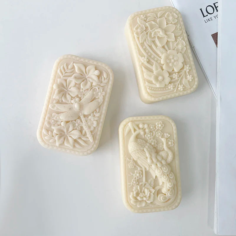 Diy Square Handmade Soaps Moulds DIY Reusable Aromatherapy Gypsum Bubble Candle Mold