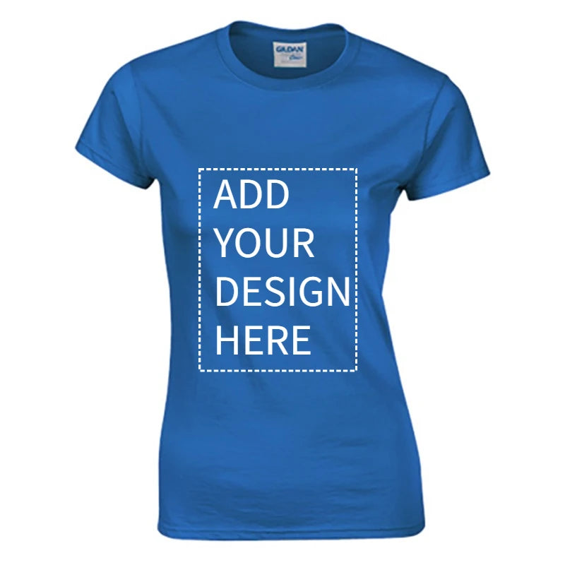 Short Sleeve Tshirt White 100% Cotton Basic Plain Blank Custom logo Printing Round O Neck Summer Ladies Tees Women t Shirt