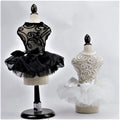 Wholesale STOCKED Solid Lace Black White Pet Cat Dog Dressing Clothes Gown