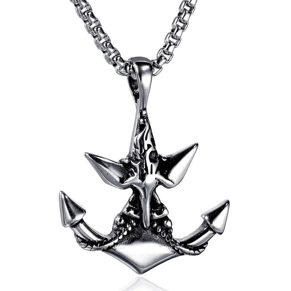 Caribbean Pirate Ship Chandelier Retro Wholesale Mens Cross Stainless Steel Anchor Pendant with Factory Directly Sale