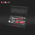 TOMAC 44pcs 1/4" Drive Socket Tool Set Super Slim Case Customized EVA Inlay