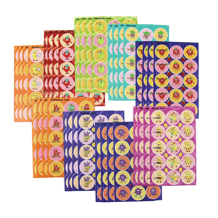 Custom Printing Scented Reward Fragrant Scratch and Sniff Fruit Stickers