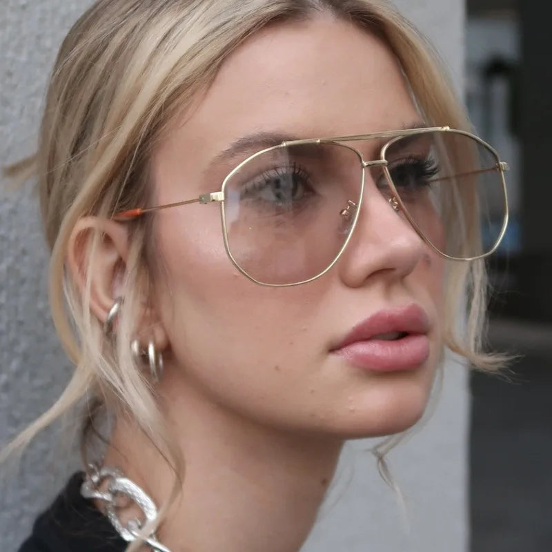 2026 Trend Product Street Sunglasses Premium Quality New Design Fashion Polygon Metal Oval Sunglasses