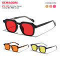 Wholesale Fashion Retro Coating Film Yellow Lenses TR90 Square Frame Eyewear Unisex Orange Blue Light Blocking Glasses