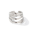 Hip Hop Multi Layers Opening Rings Jewelry Gift Silver Plated Band Layer Open Ring for Women