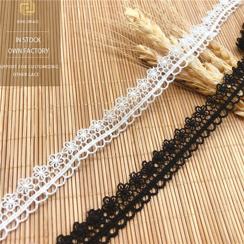 Scalloped French Soft Embroidery Flower Trimming Lace Trim White Polyester Circles Lace Trims Wholesale