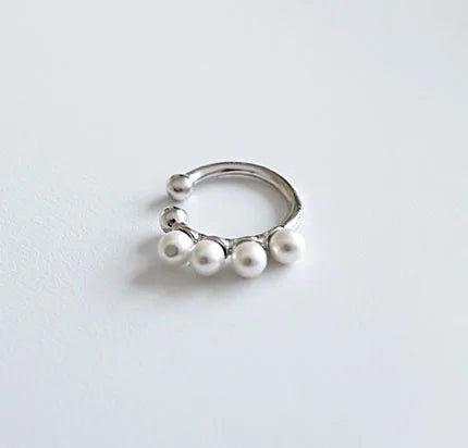 New Fashion Unique Design Ear Cuff Non-pierced Shell Pearl S925 Silver Earrings for Women ET097
