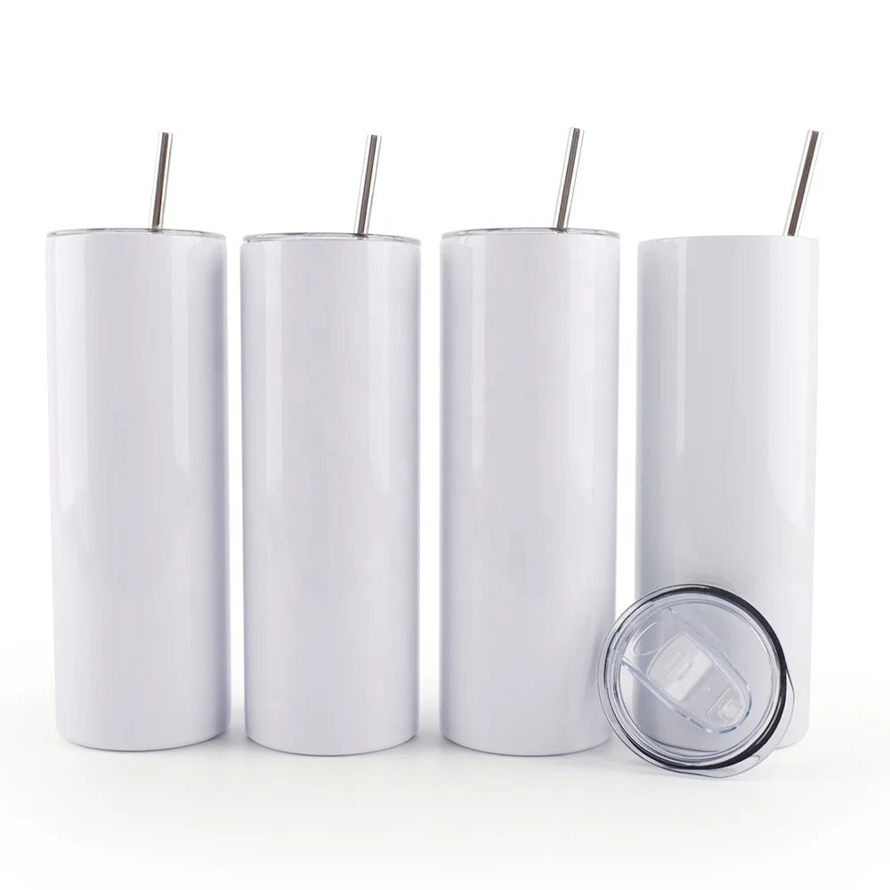 Hot Sale Stainless Steel 20 oz Blank Skinny Straight White Tumblers for Sublimation Printing