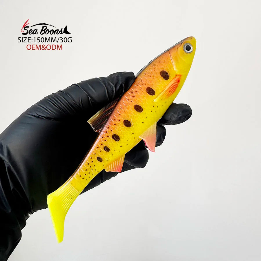 Hot Selling Large T-tail Soft Bait 15cm35g Multi-color Bionic Fish Bait Pvc Plastic Bionic Bait Sea Fishing Fishing Lure