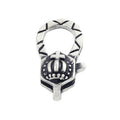 Elegant Oxidized 925 Sterling Silver Christian's Church Large Lobster Clasp Crown Shape Bracelet Lock for Jewelry