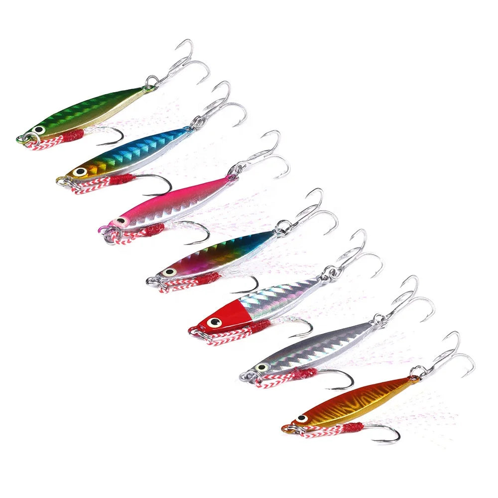 1pc Artificial Metal Fishing Lures Jigging Lead Alloy Fish Reflected 3D Eyes River & Sea Fishing Wobbler Hard Baits 7g-20g
