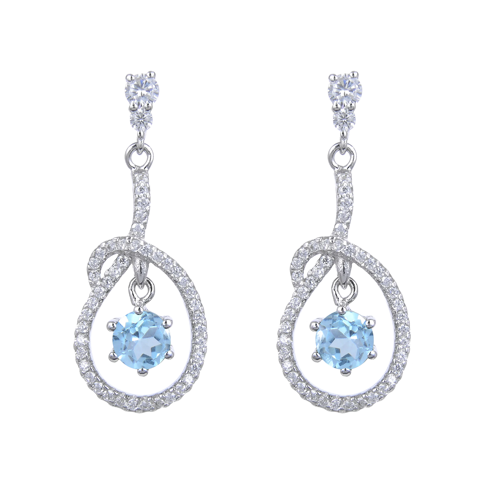 Abiding Classical Halo Earrings Sterling Silver 925 Vintage Style Custom Wholesale Gemstone Bridal Jewelry Set Earring