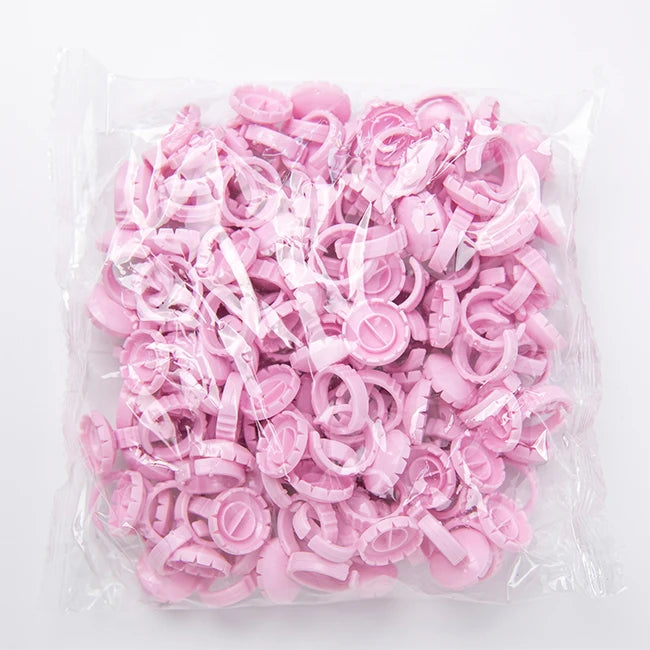 Hot Selling Heart Shape Glue Ring Eyelash Extension Tools Glue Holder Blue /Pink/ White Eyelash Glue Rings