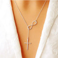Wholesale Infinity Charm Cross Pendant Womens Silver Jewelry Necklace Gift